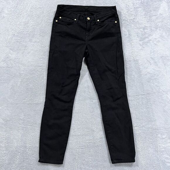 7 For All Mankind Jeans Womens Waist 28Gwenevere Skinny Black Wash